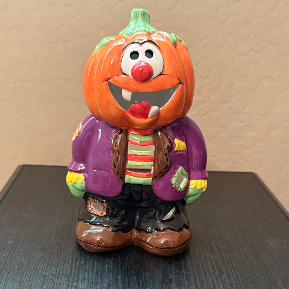 Colorful Pumpkin Ceramic Tea light Figurine